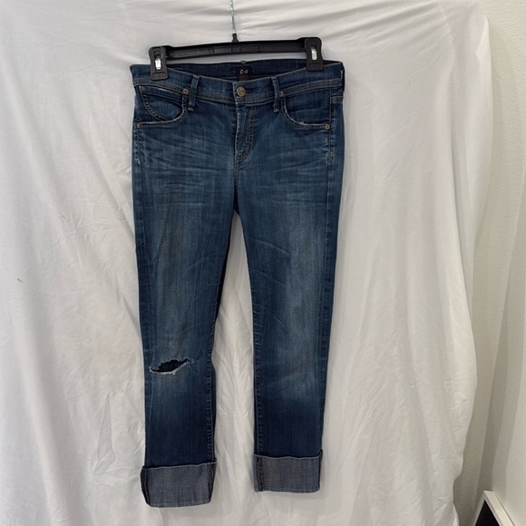 CITIZENS OF HUMANITY Dani Dark Wash Cropped Straight Leg Jeans Size 27 - Picture 1 of 5